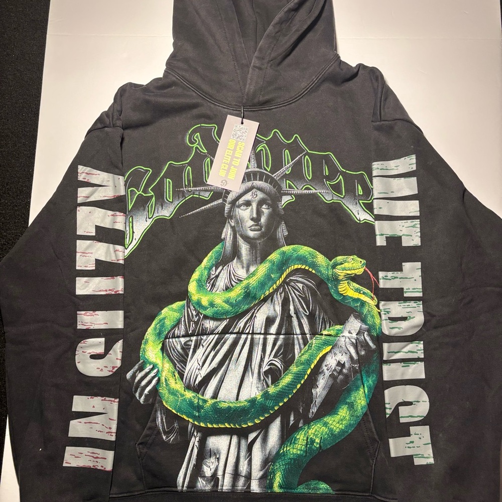 Reptile Graphic Hoodie - Black and Green
